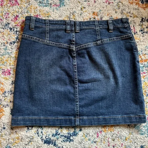Free People Mini Skirt Dark Blue wash Size 29 - Picture 3 of 4